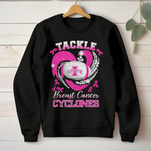 Tackle Breast Cancer Iowa State Cyclones Diamond Heart Shirt