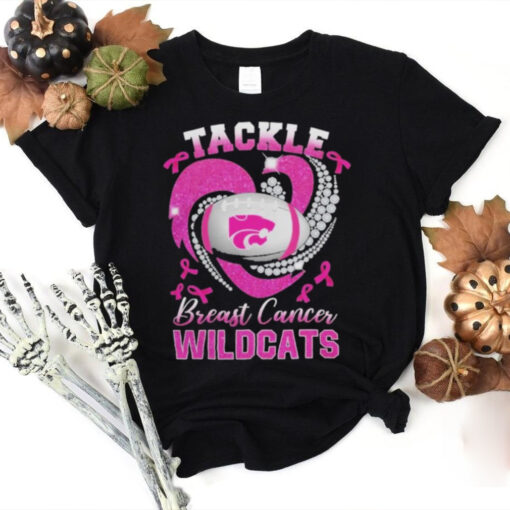 Tackle Breast Cancer Kansas State Wildcats Diamond Heart Shirt