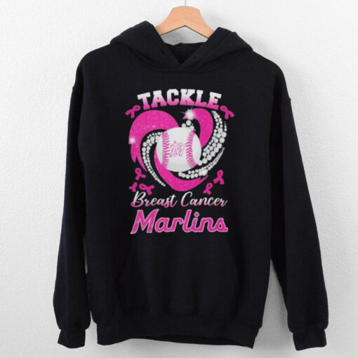 Tackle Breast Cancer Miami Marlins Diamond Heart Shirt