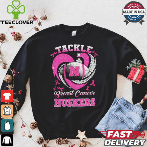 Tackle Breast Cancer Nebraska Cornhuskers diamond heart shirt