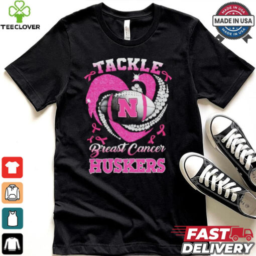 Tackle Breast Cancer Nebraska Cornhuskers diamond heart shirt