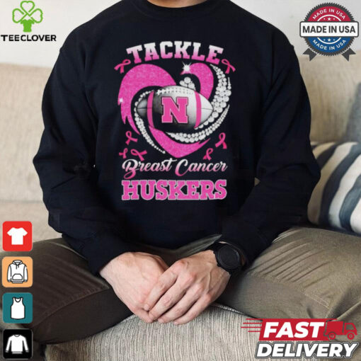 Tackle Breast Cancer Nebraska Cornhuskers diamond heart shirt