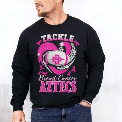 Tackle Breast Cancer San Diego State Aztecs Diamond Heart Shirt