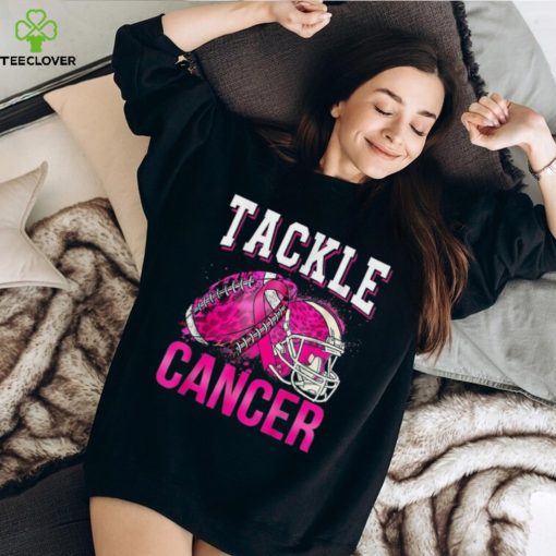 Tackle Football Pink Ribbon Breast Cancer Awareness Boys Kid T Shirt