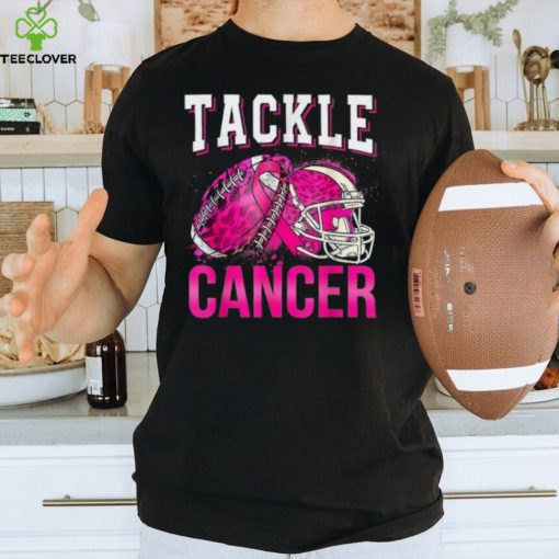 Tackle Football Pink Ribbon Breast Cancer Awareness Boys Kid T Shirt