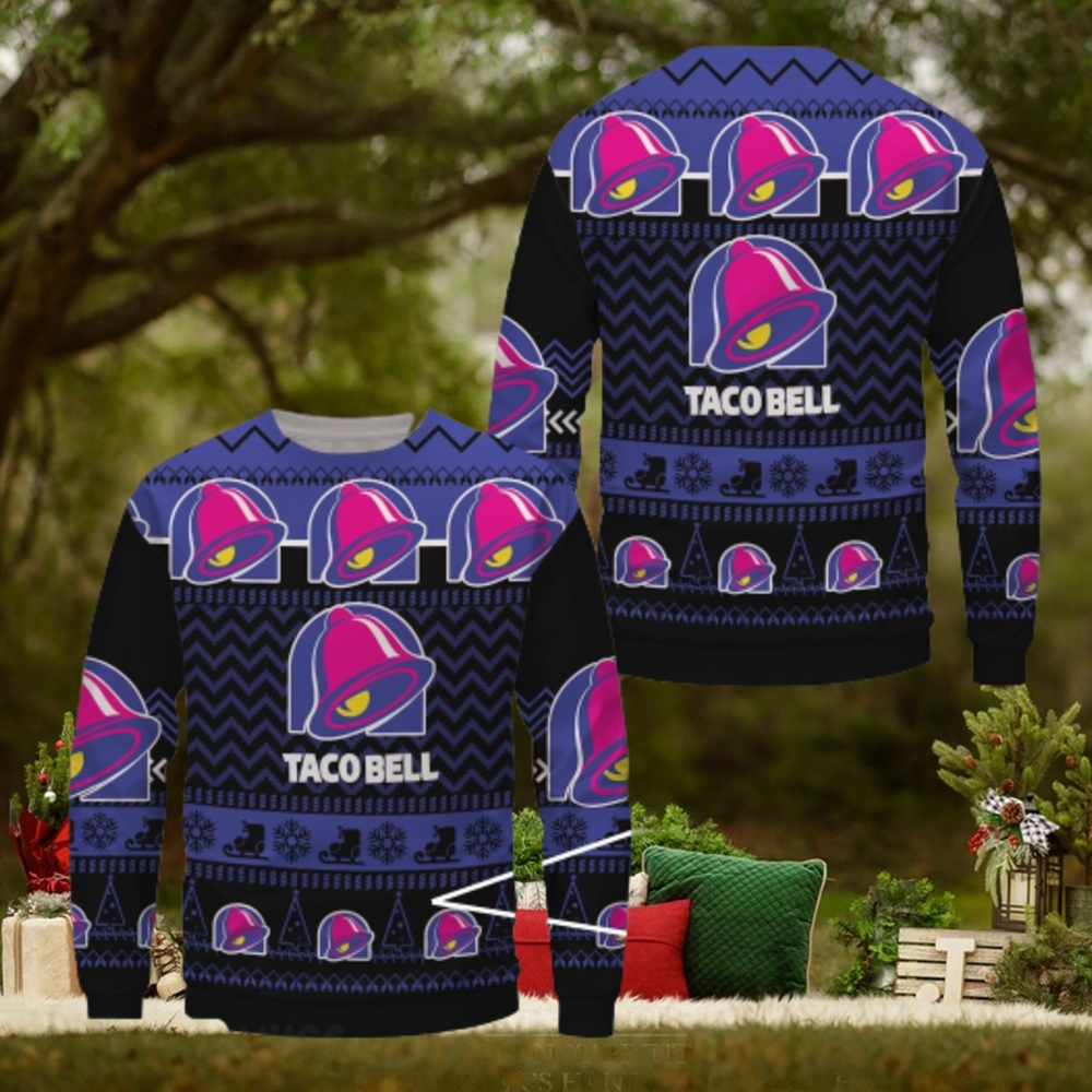 Taco Bell Black Merry Uniform Ugly Christmas Sweater Gift For Men