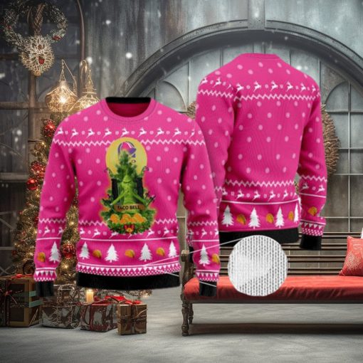Taco Bell Grinch Snowflake Ugly Christmas Sweater Funny