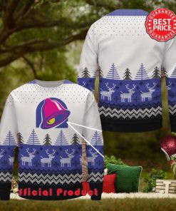 Taco Bell Wool Logo Reindeer Snowflake Ugly Christmas Sweater