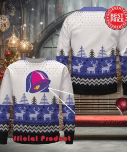 Taco Bell Wool Logo Reindeer Snowflake Ugly Christmas Sweater
