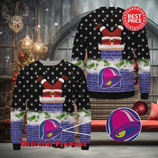 Taco Bell Wool Santa Claus In Funnels Logo Ugly Christmas Sweater