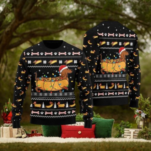Taco Dachshund Ugly Christmas Sweater