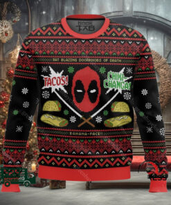 Tacos Chiki Changa Deadpool Ugly Christmas Sweater