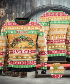 Tacos Lovers Gift Feliz Navidad Ugly Sweater Christmas Party
