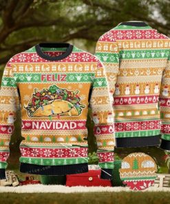 Tacos Lovers Gift Feliz Navidad Ugly Sweater Christmas Party