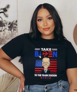 Take Biden to the train station US flag shirt
