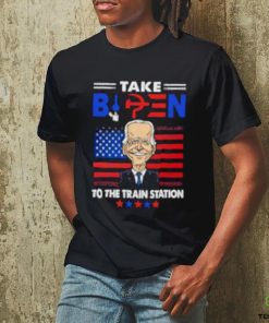 Take Biden to the train station US flag shirt