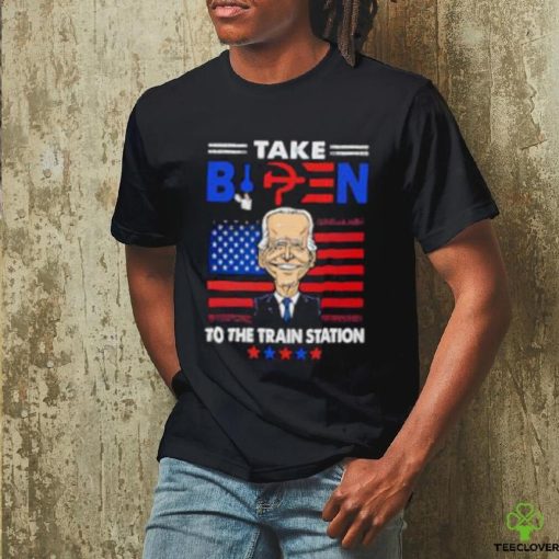 Take Biden to the train station US flag shirt