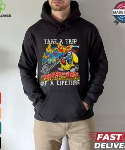 Take a trip of a lifetime skeleton riding art shirt
