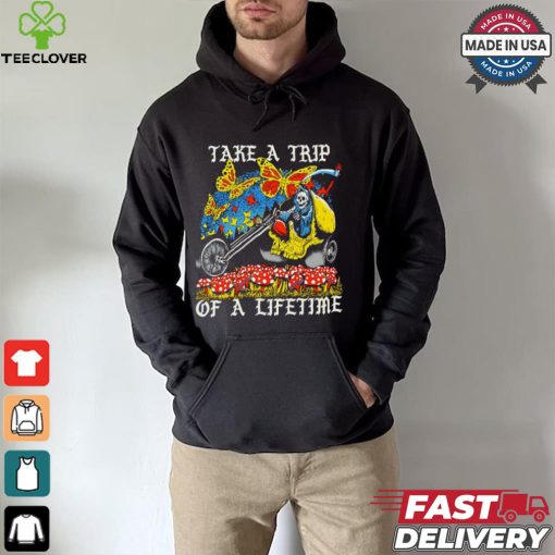Take a trip of a lifetime skeleton riding art shirt