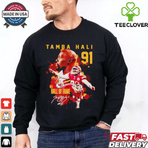 Tamba Hali #91 hall of fame Chiefs signature shirt