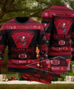 Tampa Bay BuccaneSan Francisco 49ers Football Team Logo Ugly Christmas Sweater AOP Textile Custom Name