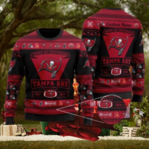 Tampa Bay BuccaneSan Francisco 49ers Football Team Logo Ugly Christmas Sweater AOP Textile Custom Name