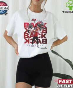Tampa Bay Buccaneers Back-to-Back-to-Back-to-Back NFC South Champions NFL Season 2024-2025 Unisex T-Shirt with a bold celebratory design, perfect for Bucs fans commemorating the team's dominance.