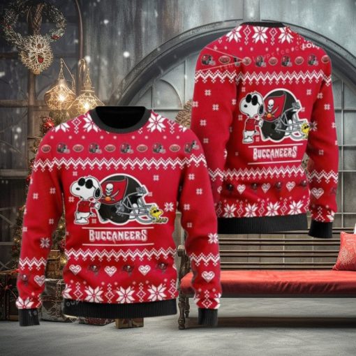 Tampa Bay Buccaneer Cute The Snoopy Show Football Helmet Ugly Christmas Sweater