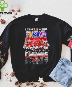 Tampa Bay Buccaneers 3 years in a row 2023 NFC South Division Champions hoodie, sweater, longsleeve, shirt v-neck, t-shirt