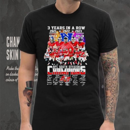 Tampa Bay Buccaneers 3 years in a row 2023 NFC South Division Champions hoodie, sweater, longsleeve, shirt v-neck, t-shirt