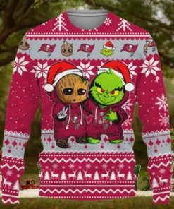 Tampa Bay Buccaneers Baby Groot And Grinch Best Friends Ugly Christmas Sweaters