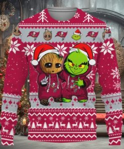 Tampa Bay Buccaneers Baby Groot And Grinch Best Friends Ugly Christmas Sweaters