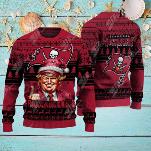 Tampa Bay Buccaneers Christmas Donald Trump Knitted Sweater