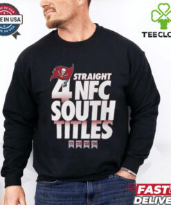Tampa Bay Buccaneers Four Straight NFC South Division Champions Shirt with a bold design celebrating the team's continued dominance in the division, perfect for Buccaneers fans.