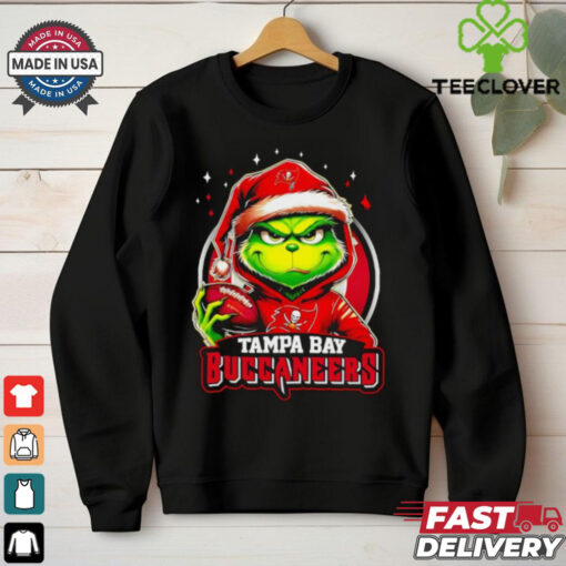 Tampa Bay Buccaneers Grinch wearing Santa hat Christmas 2024 shirt
