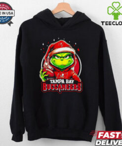 Tampa Bay Buccaneers Grinch wearing Santa hat Christmas 2024 shirt