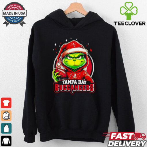 Tampa Bay Buccaneers Grinch wearing Santa hat Christmas 2024 shirt