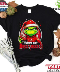 Tampa Bay Buccaneers Grinch wearing Santa hat Christmas 2024 shirt