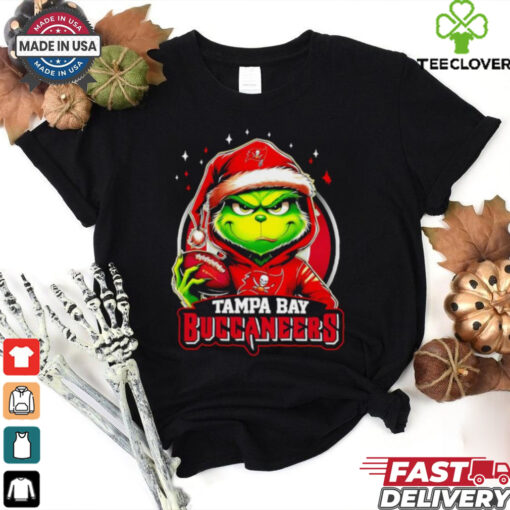 Tampa Bay Buccaneers Grinch wearing Santa hat Christmas 2024 shirt