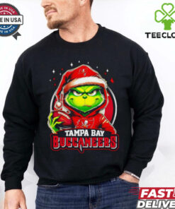 Tampa Bay Buccaneers Grinch wearing Santa hat Christmas 2024 shirt