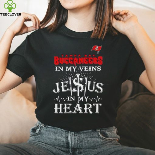 Tampa Bay Buccaneers In My Vien Jesus In My Heart Logo Shirt