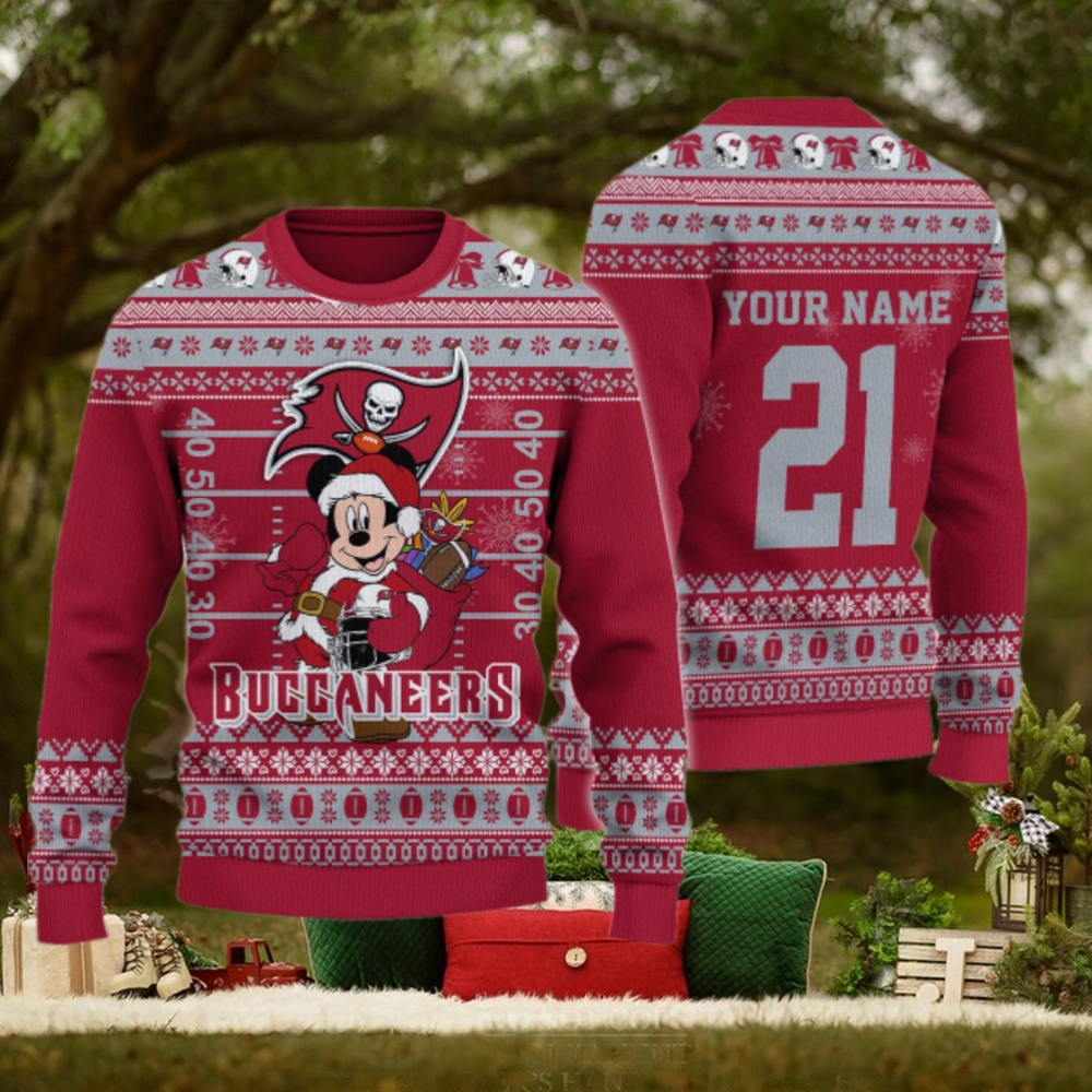 Tampa Bay Buccaneers Mickey Mouse Santa Ugly Christmas Sweater Tampa Bay Buccaneers Mickey Mouse Santa Ugly Christmas Sweater