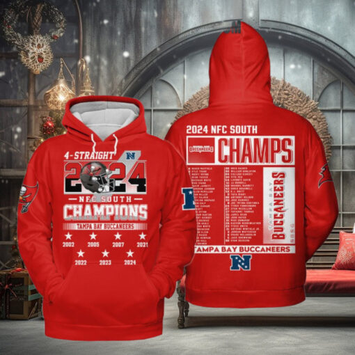 Tampa Bay Buccaneers NFC South Champions 4 Straight 2024 Hoodie T Shirt