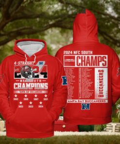 Tampa Bay Buccaneers NFC South Champions 4 Straight 2024 Hoodie T Shirt