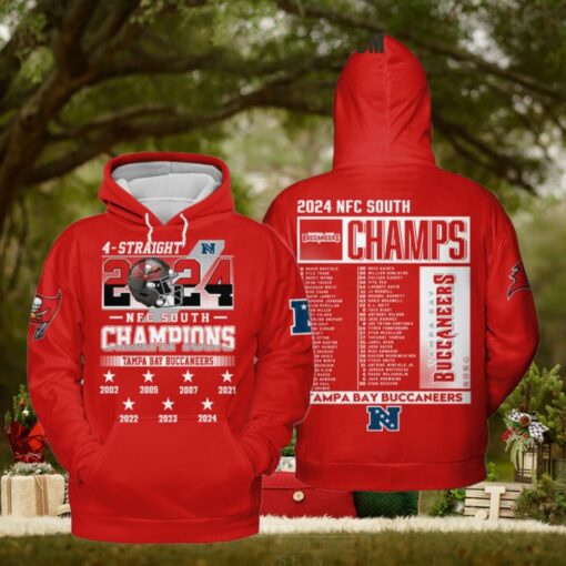 Tampa Bay Buccaneers NFC South Champions 4 Straight 2024 Hoodie T Shirt