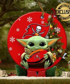Tampa Bay Buccaneers NFL Baby Yoda Xmas Custom Name Tree Decorations Ornament
