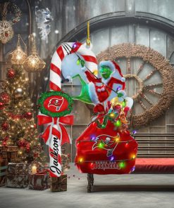 Tampa Bay Buccaneers NFL Custom Name Grinch Candy Cane 2 Sides Christmas Tree Decorations Ornament
