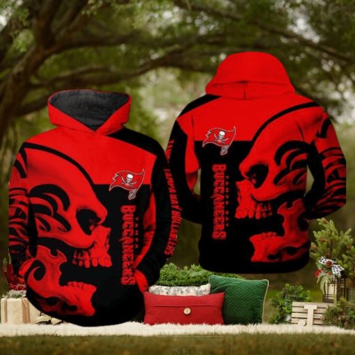 Tampa Bay Buccaneers NFL Skull 3D Printed Hoodie