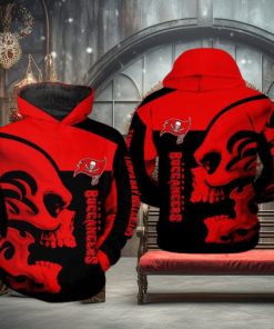 Tampa Bay Buccaneers NFL Skull 3D Printed Hoodie