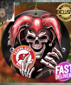 Tampa Bay Buccaneers NFL Skull Joker Xmas Custom Name Tree Decorations Ornament